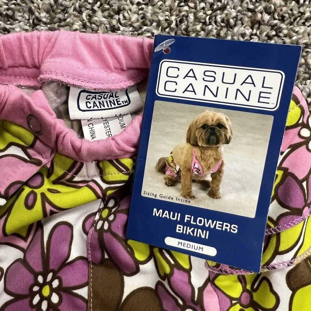 Casual Canine Maui Flowers Bikini Bottom (only) Size Medium NWT